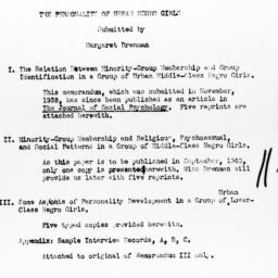 Outline of three memoranda ...