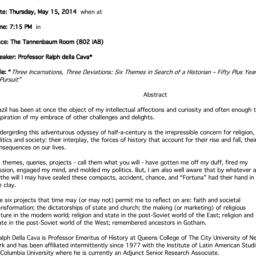 Announcements, 2014-05-14. ...