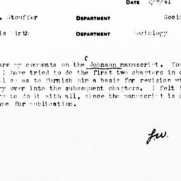 Memorandum from Louis Wirth...