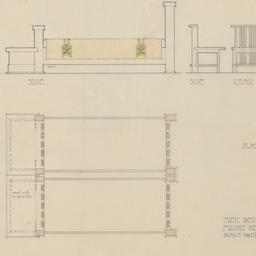 Twin beds, dresser chairs e...