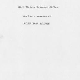Reminiscences of Roger Nash...