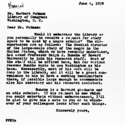 Letter from Frederick P. Ke...