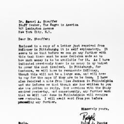 Letter from Ralph J. Bunche...
