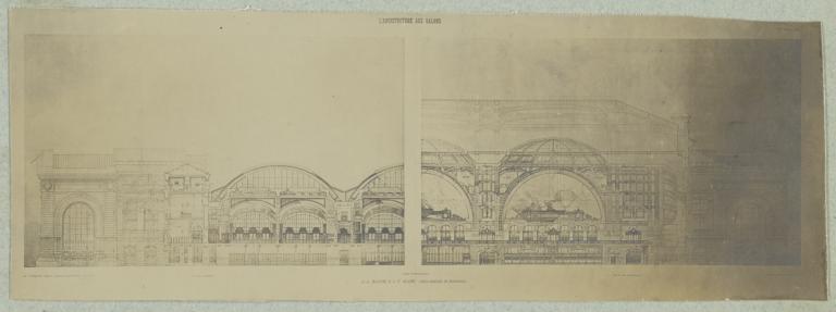 Coupe Transversale. A.-A. Marcel & L. P. Blanc. -- Gare centrale de Bucharest