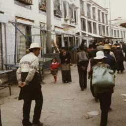 Tibetans walking through Ba...
