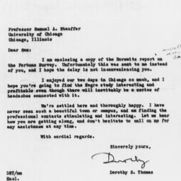 Letter from Dorothy Swaine ...