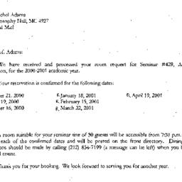 Correspondence, 2001-05-22....