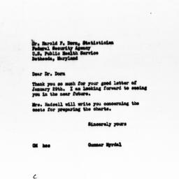 Letter from Gunnar Myrdal t...