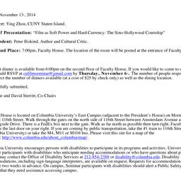 Announcements, 2014-11-13. ...