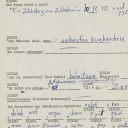 Western questionnaire, answ...