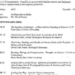Schedules, Study of the Heb...