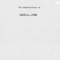 Reminiscences of Claude Moo...