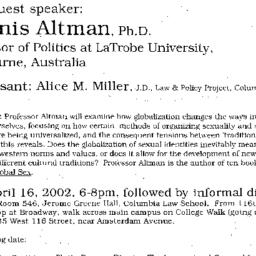 Announcements, 2002-04-16. ...