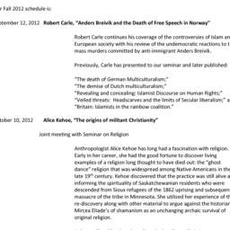 Announcements, 2012-09-12. ...