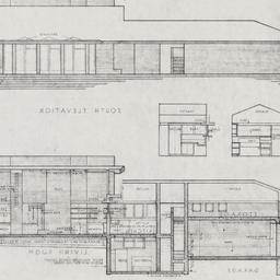 Working drawing: South elev...