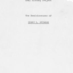 Reminiscences of Henry Lewi...