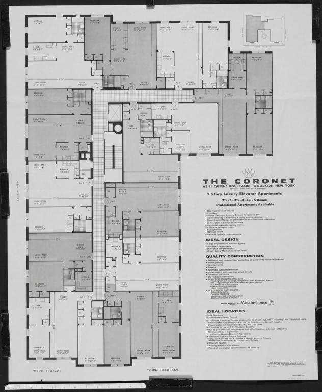 Coronet 63 11 Queens Boulevard Typical Floor Plan The New York Real Estate Brochure Collection