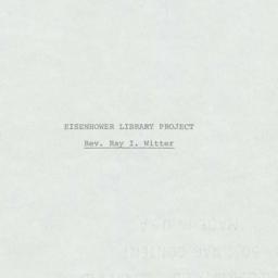 Reminiscences of Ray I. Wit...