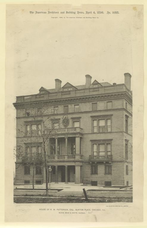 House of R. W. Patterson, Esq. Burton Place, Chicago, Ill. McKim, Mead & White, Architects