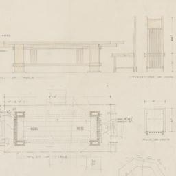 Dining table, chair details
