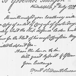 [Document, 1779 July 07]