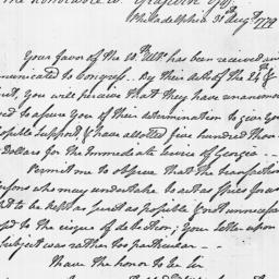 Document, 1779 August 31