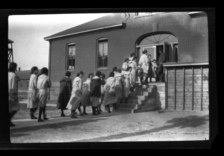 Group of Women Entering a Building, Rapid City, South Dakota