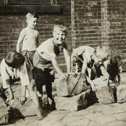 Five Boys with Paving Stones