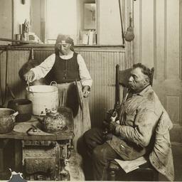 Old Couple, Woman Cooking