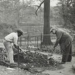 Men Clearing Gutter by Side...