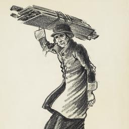 Woman Carrying Wooden Planks