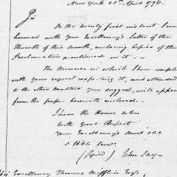 [Document, 1796 April 25]