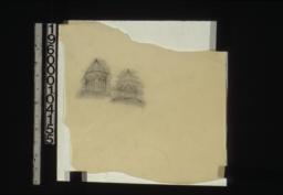 Perspective drawing of tops of towers