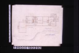 Sketch of residence -- first floor plan with outline of terrace wall.