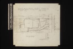 Plan of grounds\, section of grade at "A"-"B" looking west\, elevation of grade looking north from house : Sheet no. 1\,