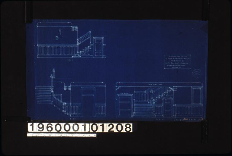 Elevations of staircase -- west\, east\, north : Sheet no. 6.