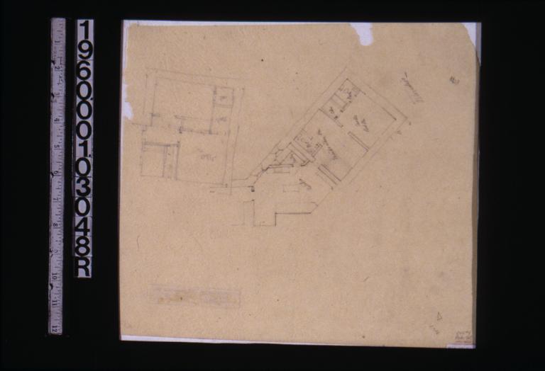 Sketch of plan of kitchen and servants quarters.