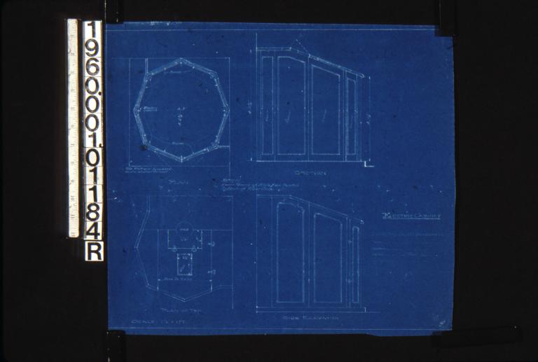 Electric cabinet -- plan\, section\, plan of top\, side elevation /