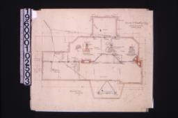 Foundation plan; detail drawings -- 9" brick piers and footings\, wall and footings\, concrete chimney footings : 1.