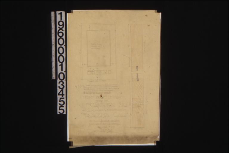 Front door details -- elevation\, full size section : No. 34\,