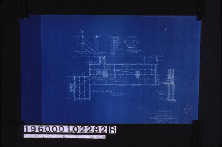 Foundation plan; detail of cellar stairs; section "A-A"; view of opening in cellar wall (as at "B" on plan); detail of bedroom chimney : Sheet no. 1. (2)