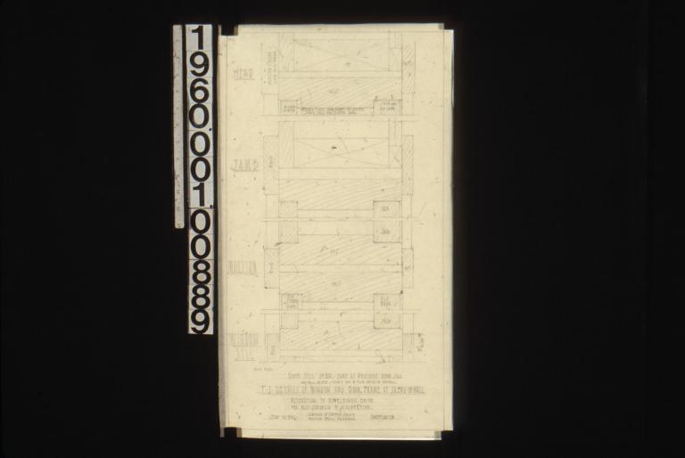 F.S. details of window and door frame at south end of hall : Sheet no. 13.