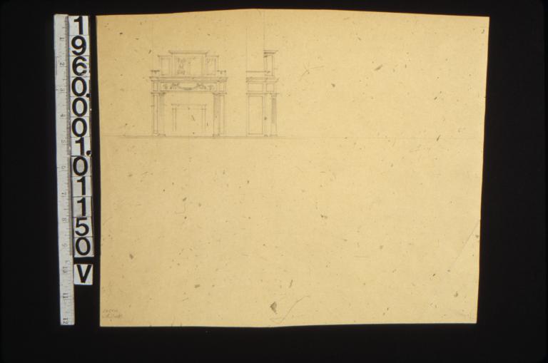 Front and side elevations of unidentified mantel