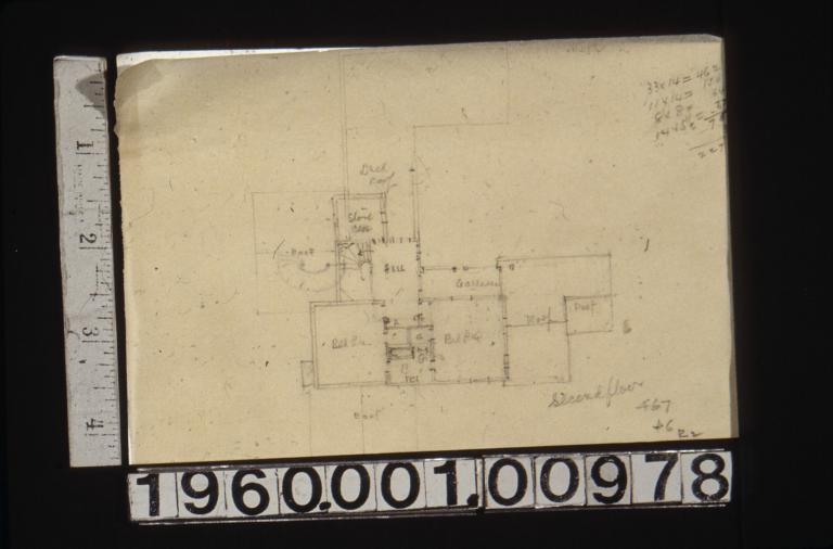 Sketch of second floor plan\, scheme #6 R3