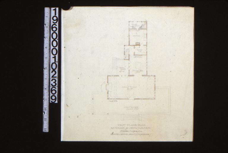 Preliminary drawing of first floor plan\, scheme #1.