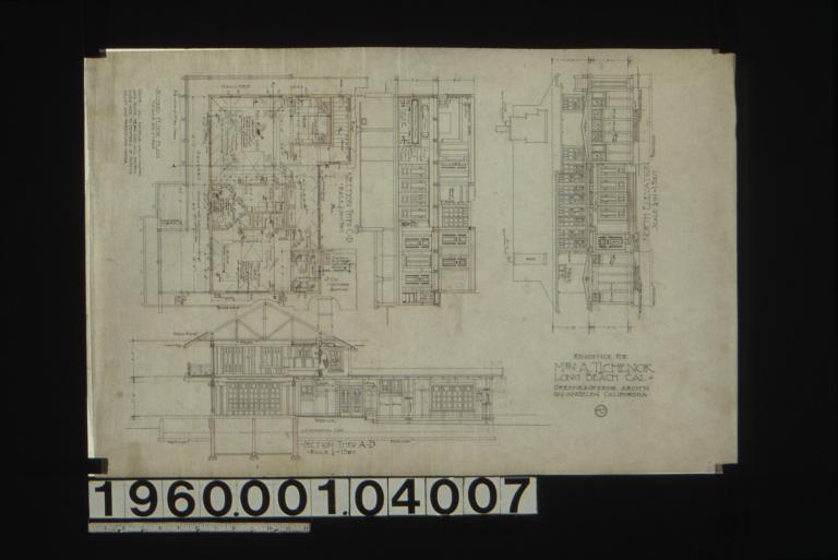 Second floor plan; section thro' C-D; section thro' A-B; north elevation : No. 3. (2)