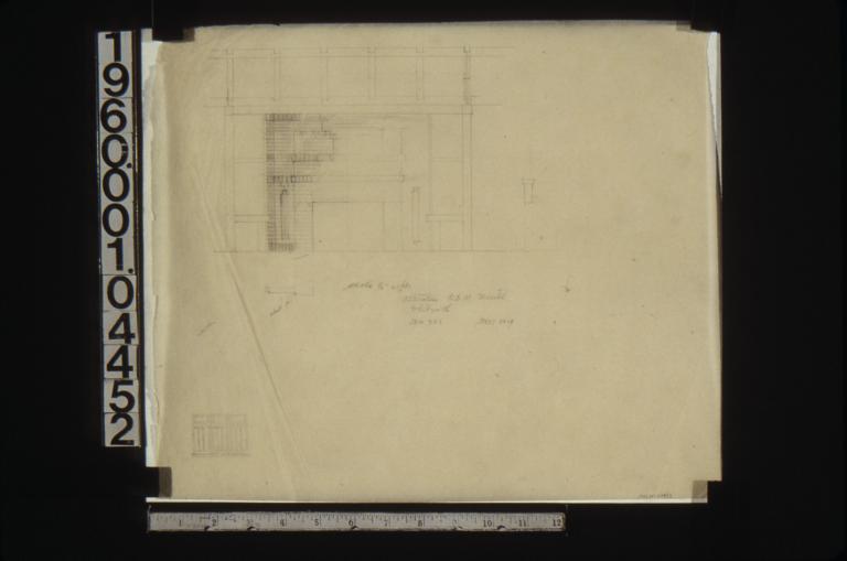 Detail drawings of alteration to living room mantel : Sheet no. 19.