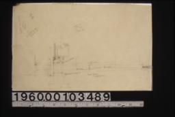 Section through footing with grades shown\, unidentified perspective sketch\,