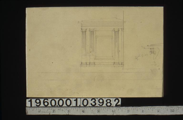Elevation and section of porch