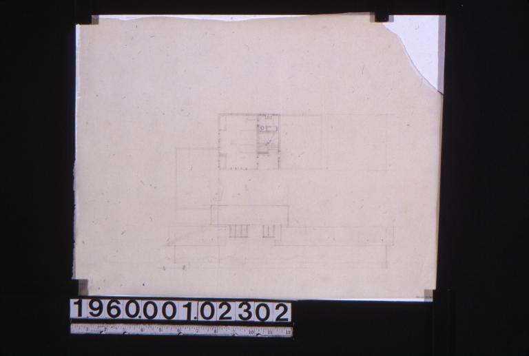 Sketches of second floor plan and east elevation